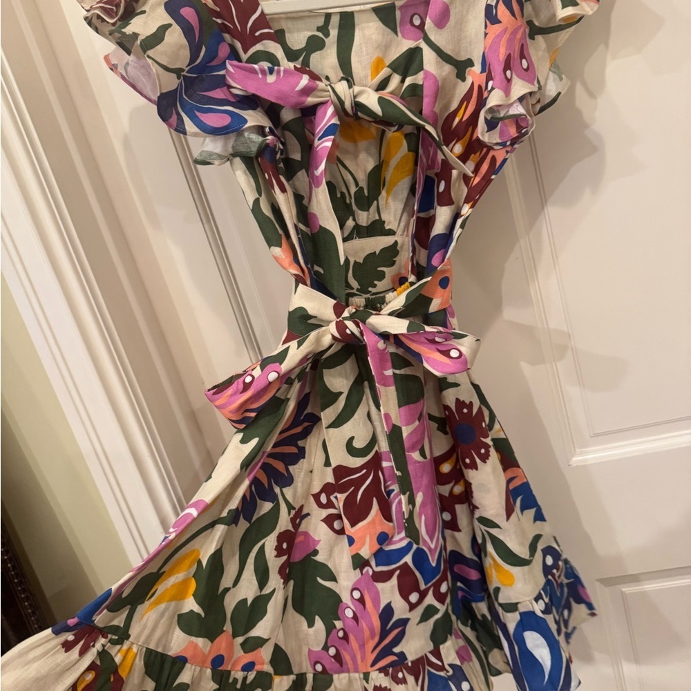 Misa Los Angeles Blue and Pink Ruffled Sundress - Picture 3 of 9